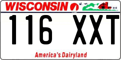 WI license plate 116XXT