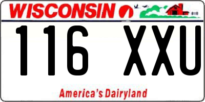 WI license plate 116XXU