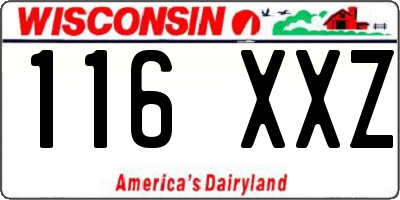 WI license plate 116XXZ
