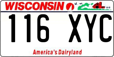 WI license plate 116XYC
