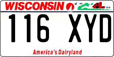 WI license plate 116XYD