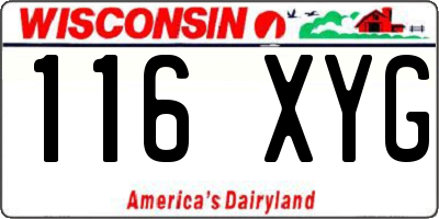 WI license plate 116XYG