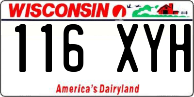 WI license plate 116XYH