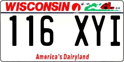 WI license plate 116XYI