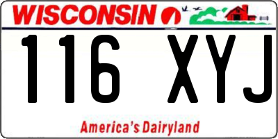 WI license plate 116XYJ