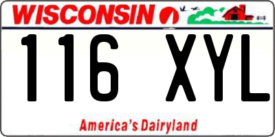 WI license plate 116XYL