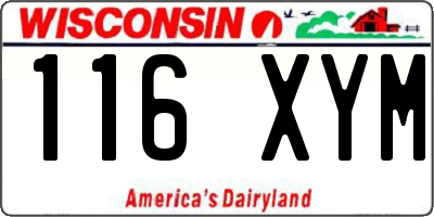 WI license plate 116XYM