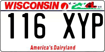 WI license plate 116XYP