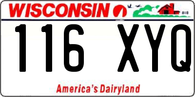 WI license plate 116XYQ