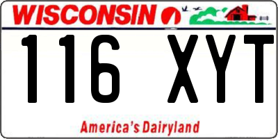 WI license plate 116XYT