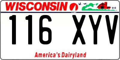 WI license plate 116XYV