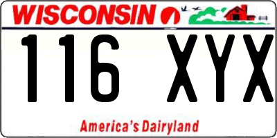 WI license plate 116XYX