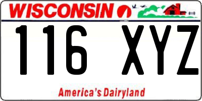 WI license plate 116XYZ