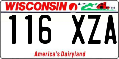 WI license plate 116XZA