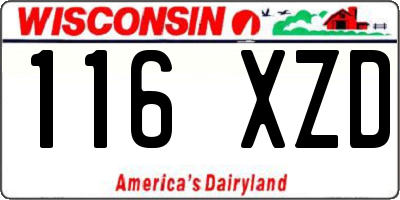 WI license plate 116XZD