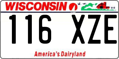 WI license plate 116XZE