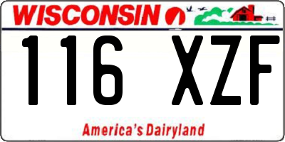 WI license plate 116XZF
