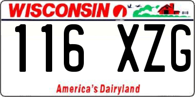 WI license plate 116XZG