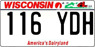 WI license plate 116YDH