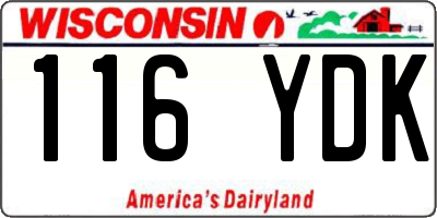 WI license plate 116YDK