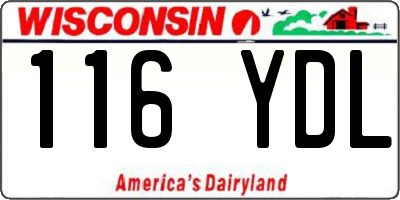 WI license plate 116YDL