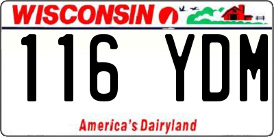 WI license plate 116YDM