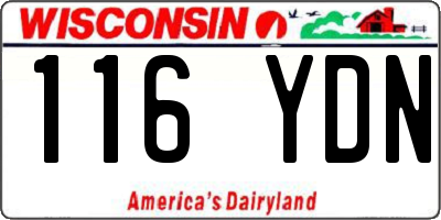WI license plate 116YDN