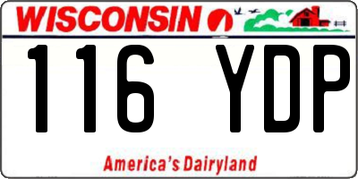 WI license plate 116YDP