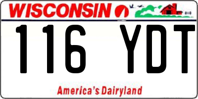 WI license plate 116YDT