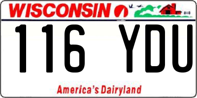 WI license plate 116YDU