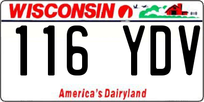 WI license plate 116YDV