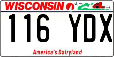 WI license plate 116YDX
