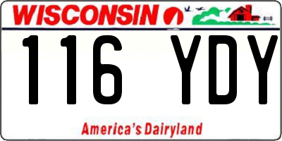WI license plate 116YDY