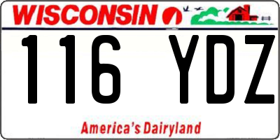 WI license plate 116YDZ