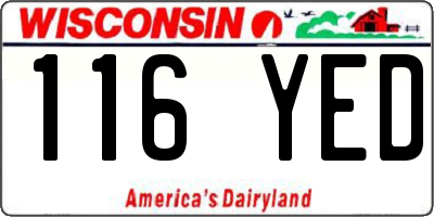 WI license plate 116YED