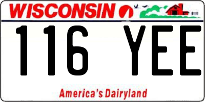 WI license plate 116YEE
