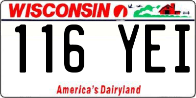 WI license plate 116YEI