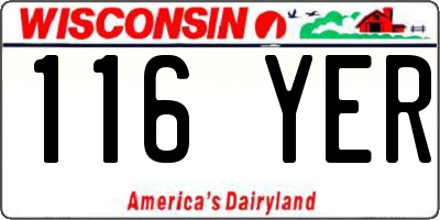 WI license plate 116YER