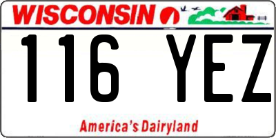 WI license plate 116YEZ
