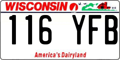 WI license plate 116YFB