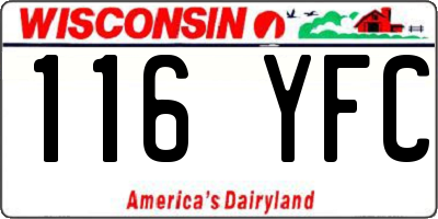 WI license plate 116YFC