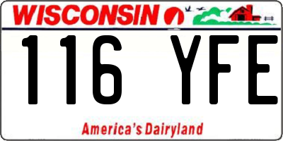 WI license plate 116YFE