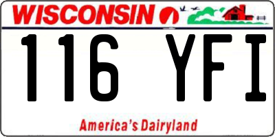 WI license plate 116YFI