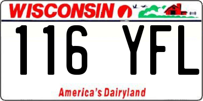 WI license plate 116YFL