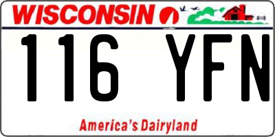 WI license plate 116YFN