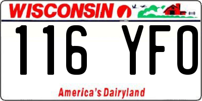 WI license plate 116YFO