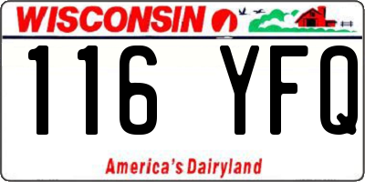 WI license plate 116YFQ