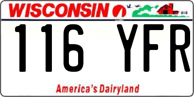 WI license plate 116YFR