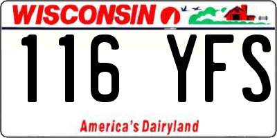 WI license plate 116YFS