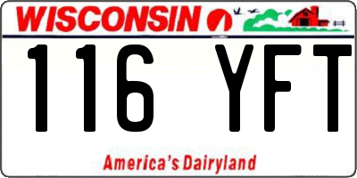 WI license plate 116YFT